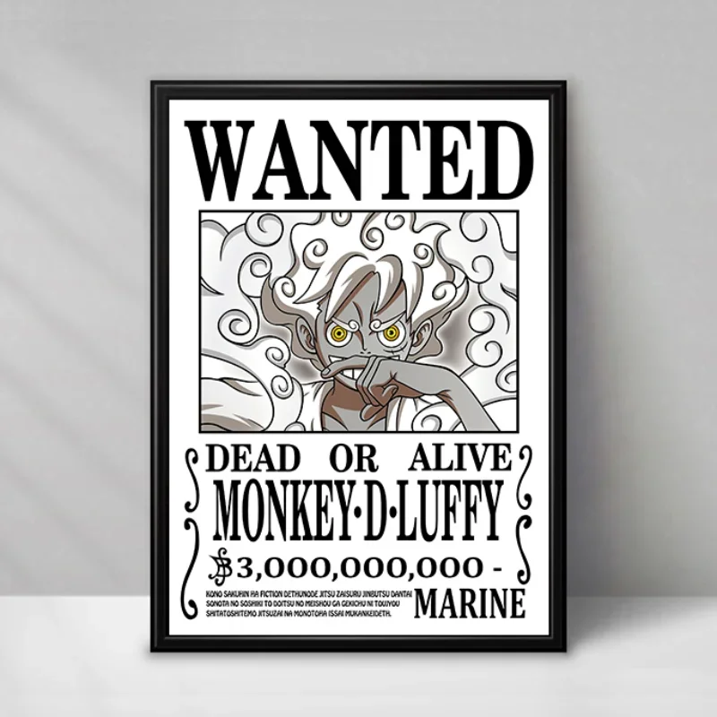 One Piece Canvas Printing WANTED Poster Decorative Removable Living Room Art Print No Frame Collect Canvas Decorative Paintings