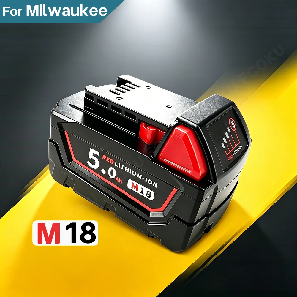 

Сменная батарея для Milwaukee M18 18В 5.0Ач Li-ion, совместимая с M18B5 48-11-1850 48-11-1860, высокопроизводительная, для электроинструментов