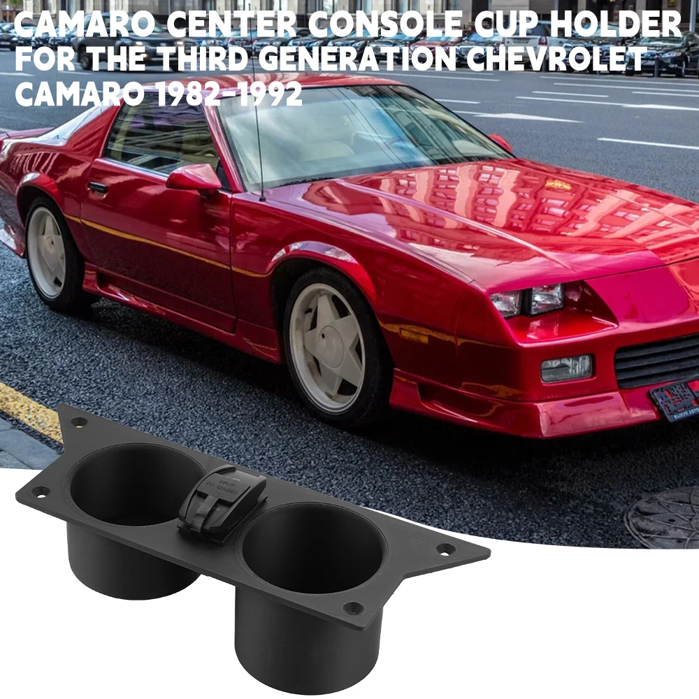 Camaro Center Console Cup Holder For The Third Generation Chevrolet Camaro 1982-1992 Center Console Double Hole Cup Holder