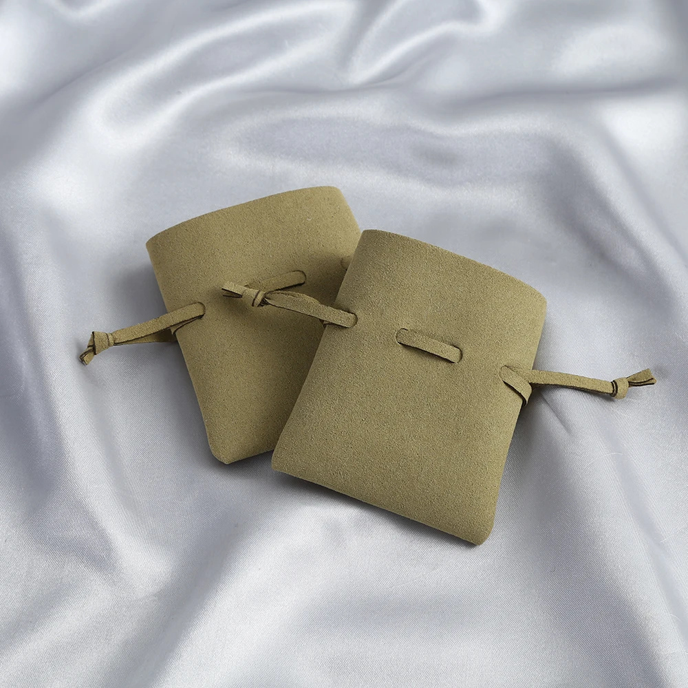 5 Pcs Vintage Microfiber Drawstring Jewelry Bags Reusable Storage for Antique Jewelry Locket Tassel Pendant Collection Display