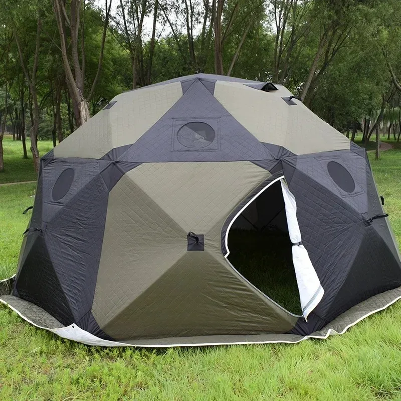 لـ Benutzerdefiniertes - Campingzelt في الهواء الطلق مع غرفة كبيرة، Baumwolle، المعزل، فور دن الشتاء، Eisfischen، 5–6 شخصيين، دافئ