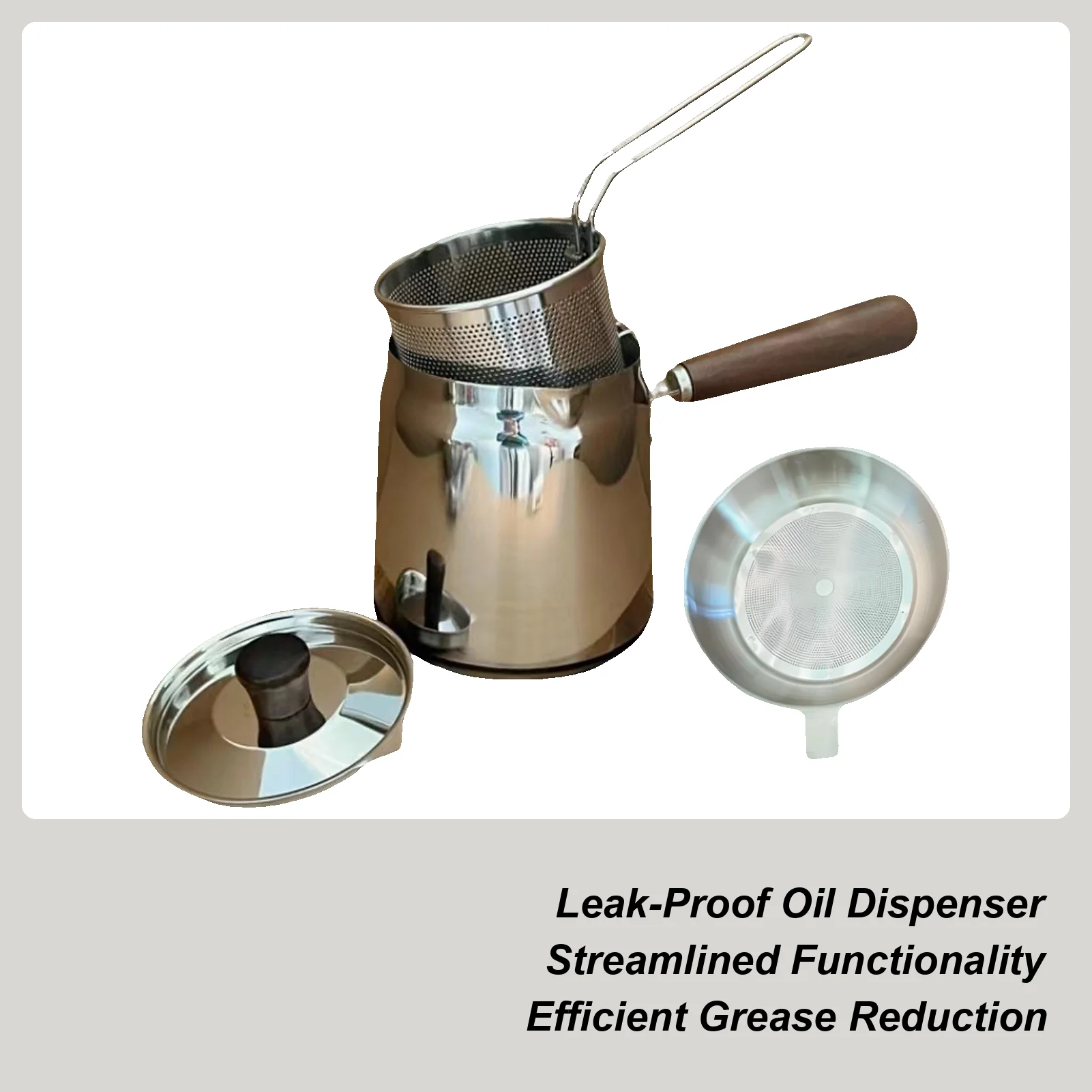 

Small Deep Fryer Stainless Steel Double-Layer Accessories With Basket And Strainer Deep Frying Pot For Kitchen Home Camping