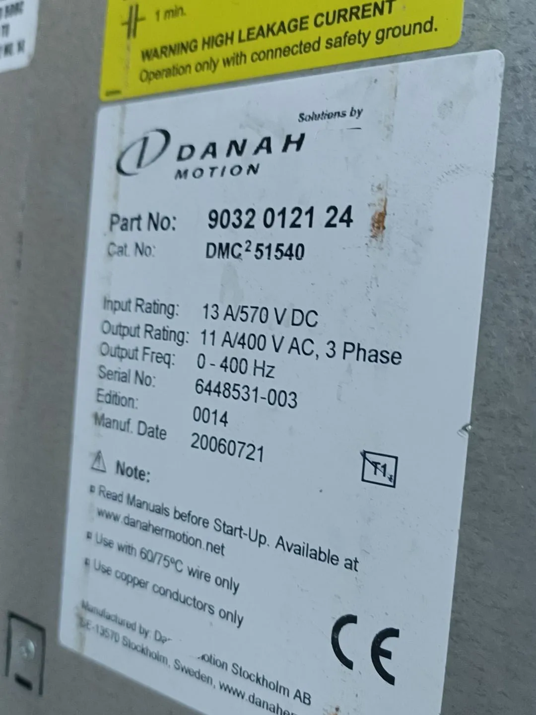 DMC2 51540 เซอร์โวไดรฟ์สําหรับ Danaher