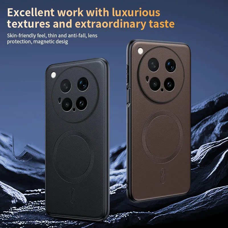Für Vivo X500 Pro Max: Magnetische Lederhülle mit Schutzfunktion, Anti-Fingerabdruck, rutschfest, aus PC+TPU. – Detail 28