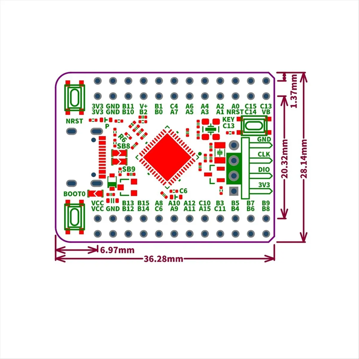 [متوفر] WeAct STM32G431CBU6 STM32G431 STM32G4 STM32 لوحة تجريبية أساسية