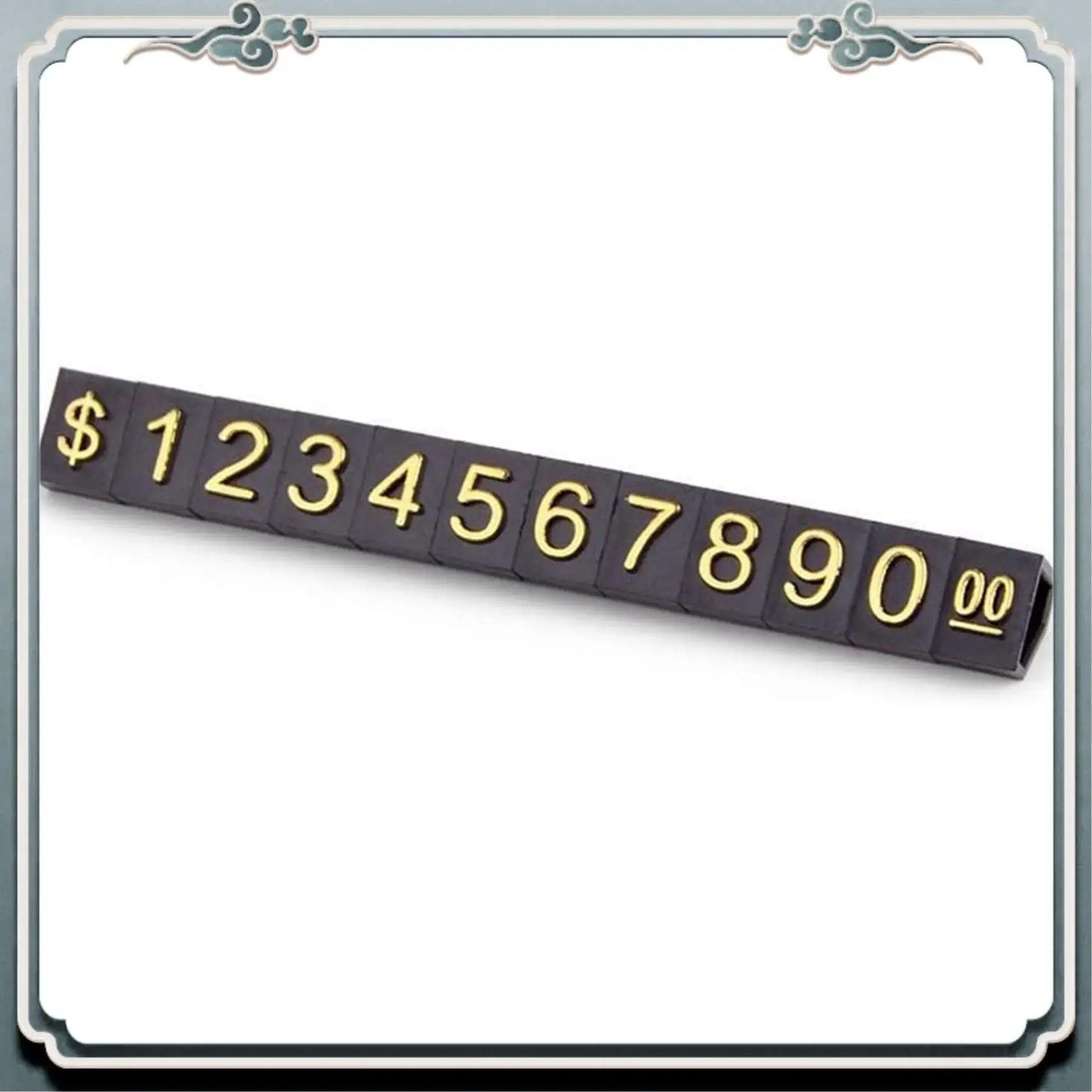 ABIJ-40 Sets Price Display Square Adjustable Price Tag For Price Display Counter Stand Number Letter Dollar Price Block Kit M