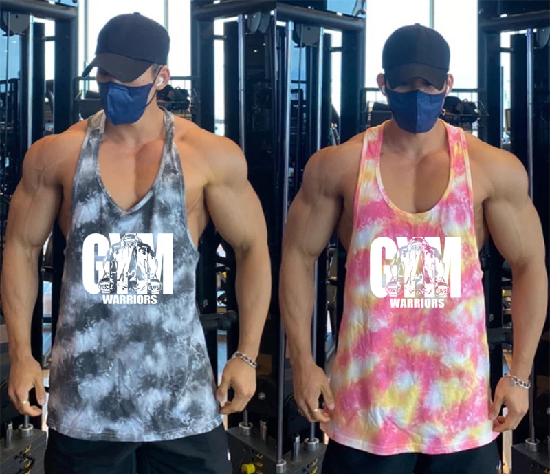 Summer Camouflage Mens Muscle Vest Y Back Gym Clothing Bodybuilding Fitness Tank Top Sleeveless Shirt Workout Stringer Singlets