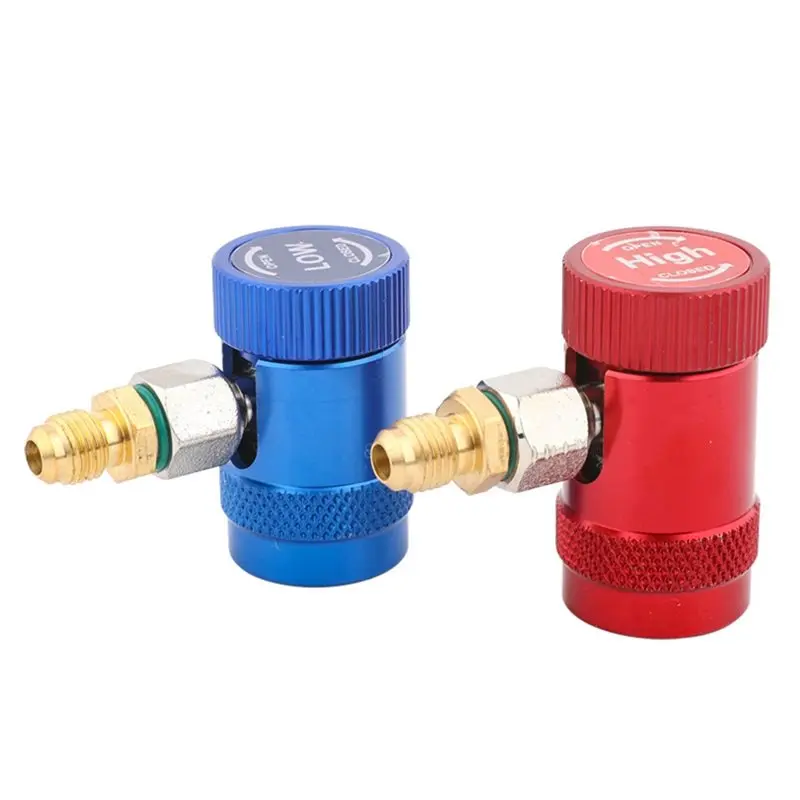

B14C High Low Pressure AC Charging Fittings Adjustable 1/4" Male Port R1234yf Quick Couplers Adapters