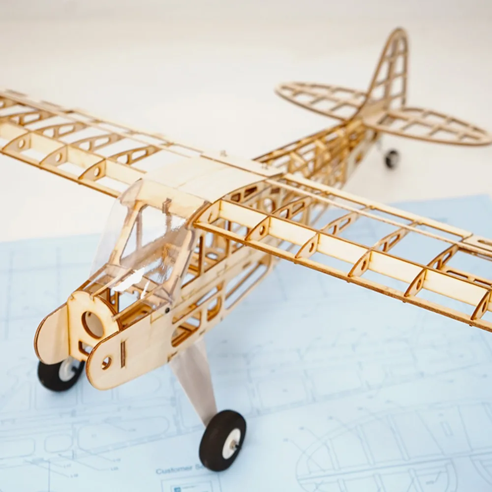 RC AirPlanes Laserowo wycinane drewno balsa Zestaw do samodzielnego montażu Rozpiętość skrzydeł 1010 mm J3 Rama Model Zestaw do budowy Woodiness model PLANE