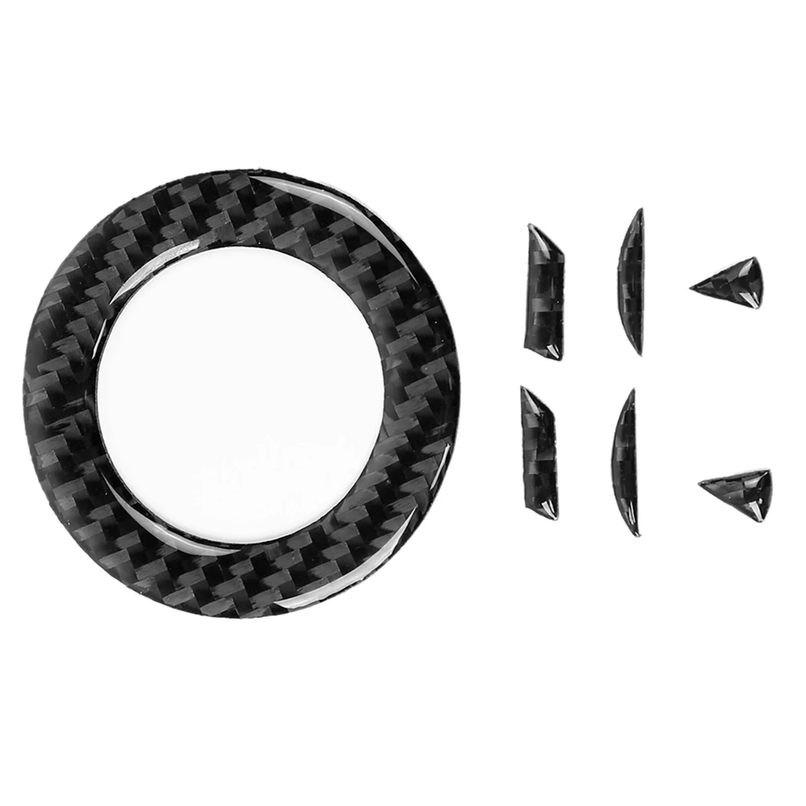Carbon Fiber Steering Wheel Emblem Filler Decal Sticker Car Decor Accessory for CC