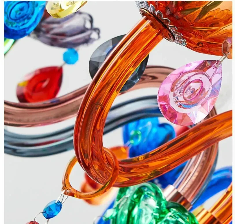 

Modern Colorful Crystal Chandelier Pendant Lamp - Decorative Lighting AC Guaranteed 100% Pure Hanging Lights