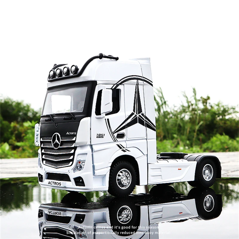 1/36 Alloy Trailer Truck Head Car Model Diecast Metal Container Truck Engineering Transport Vehicles Car Model Children Toy Gift