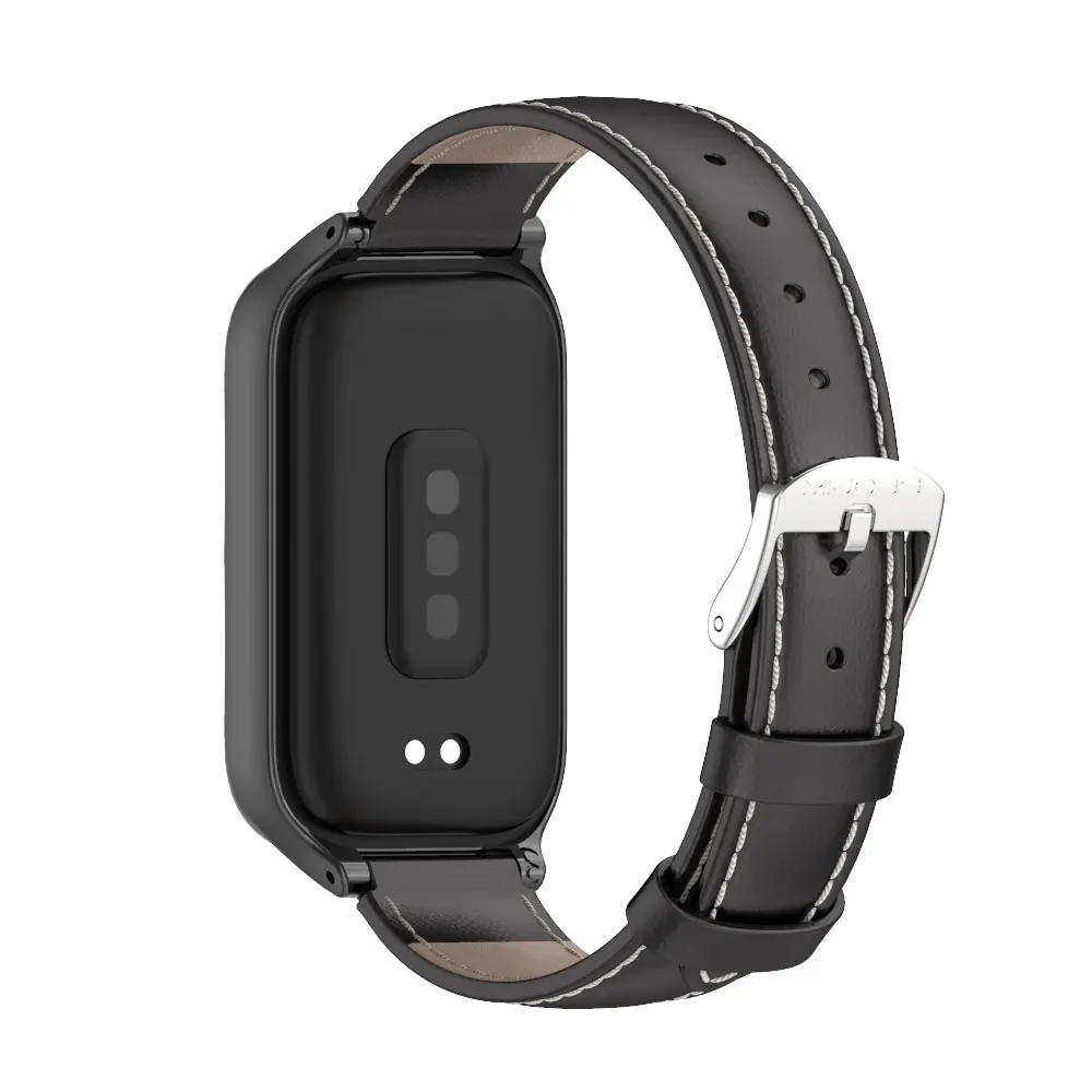 Mi Band 9 Active / Redmi Band 3 Leather Strap Smart Bracelet Band Wristband Correa Accessories
