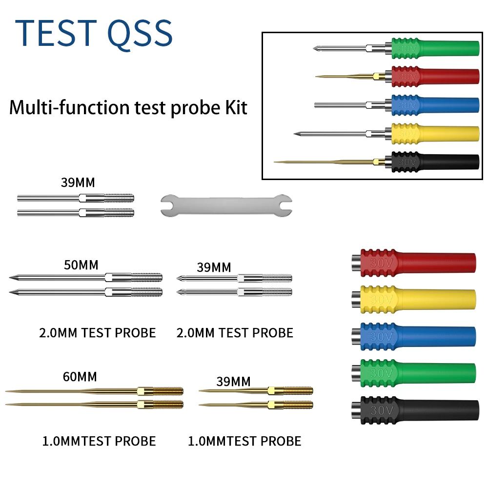 QSS Multimeter Multi-Function Replaceable Test Probe Pin Kit for Automotive Electric Diagnostic Repair Tools  DIY Q.T8001-1