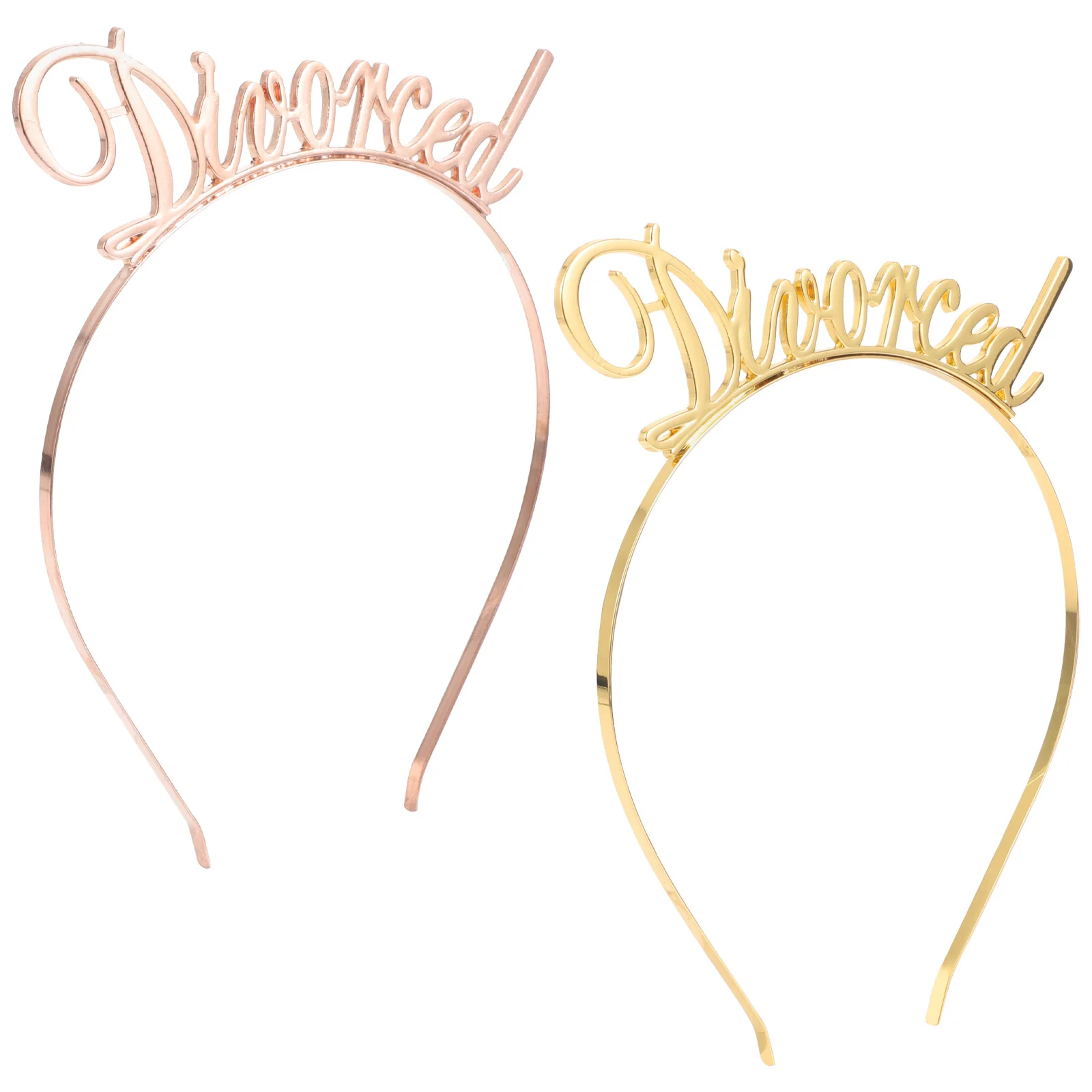 

2 Pcs Festival Decors Headband Divorced Hair Women Hoops Headgear Alloy Metal Letters Headdress Woman