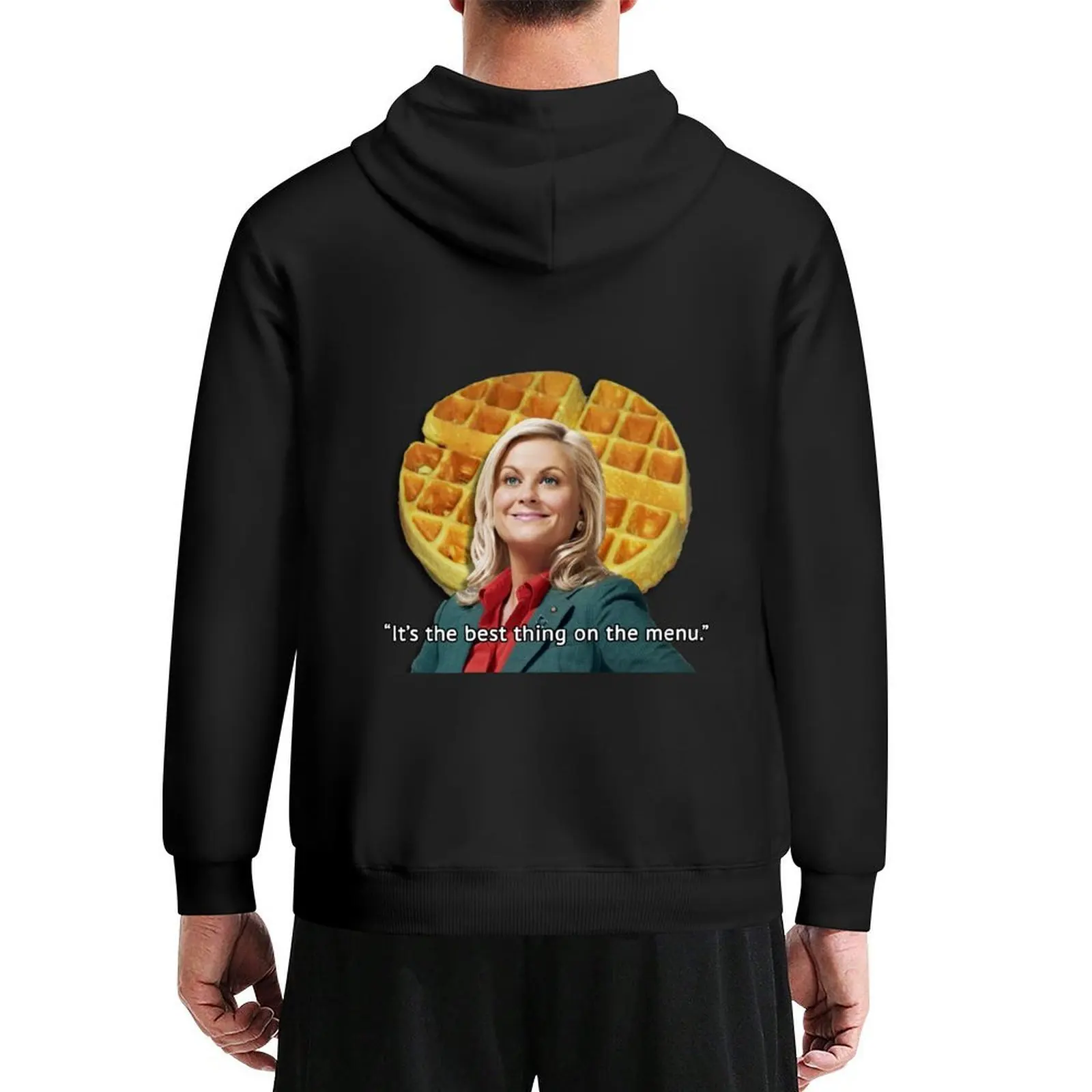 

Leslie Knope Loves Waffles Hoodie men's winter sweater clothes for men men's sweat-shirt aesthetic clothing hoodie graphic
