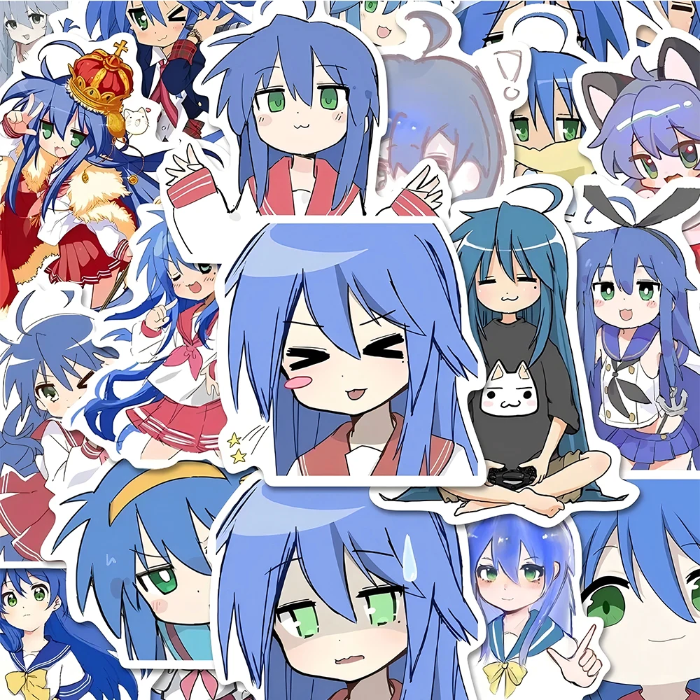 10/30/50pcs Cute Lucky Star Cartoon Stickers Kawaii Anime Girl Izumi Konata Decals Water Bottle Phone Notebook Kids Sticker Toy