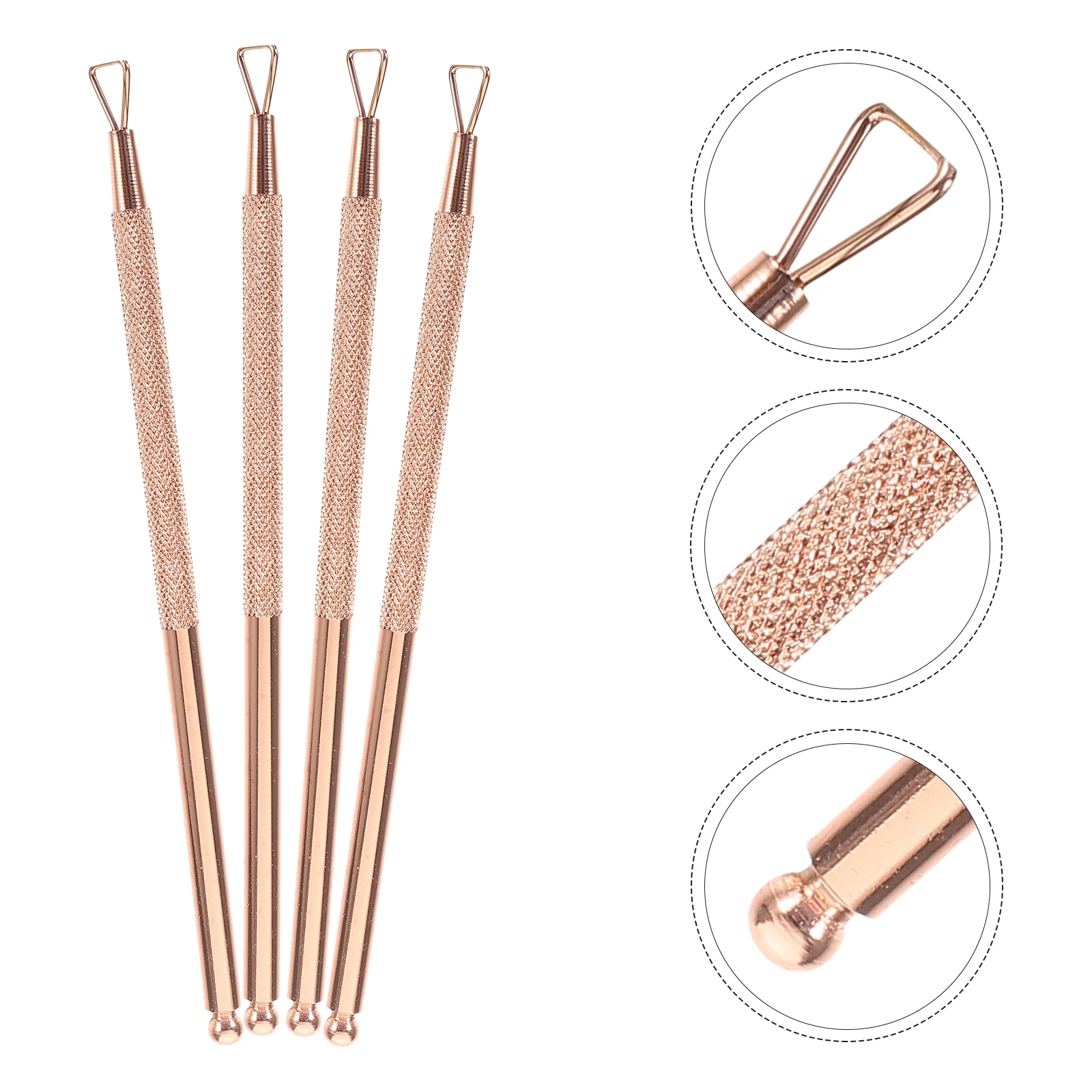 Empurrador de cutícula triangular de aço inoxidável, 4 unidades, raspador de unhas, removedor de esmalte em gel, ferramentas de manicure e pedicure, lixa de unha