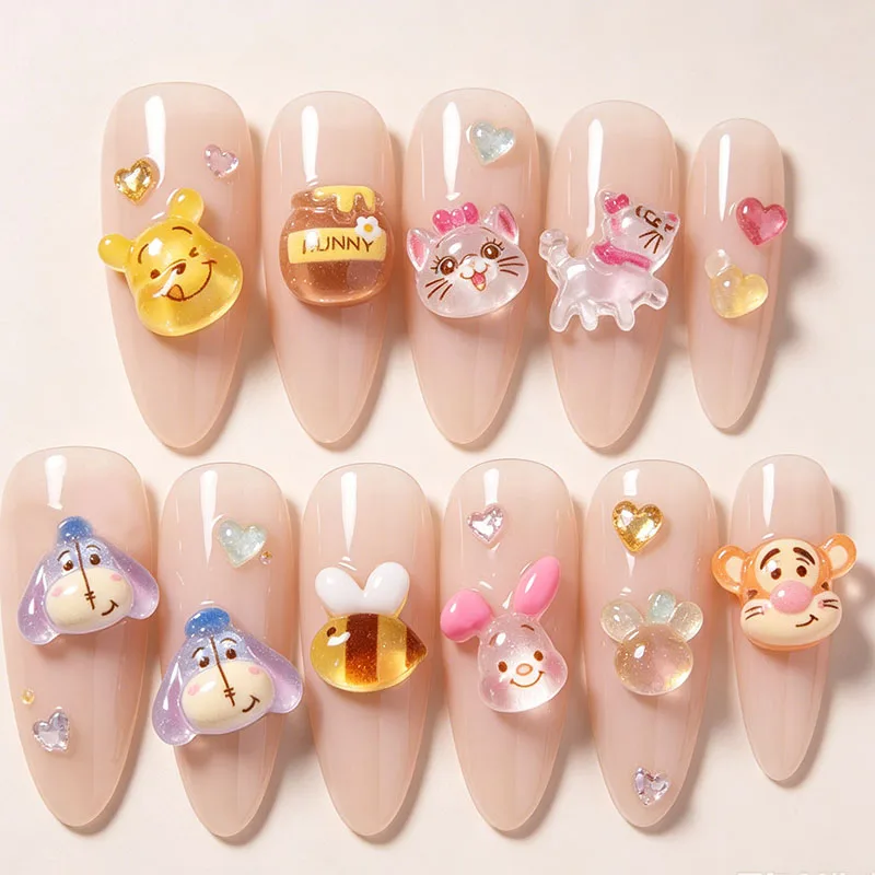 16pcs resin Winnie the Pooh, bee, cat Marie nail charms, Nail Decor DIY Accessories， Nail Decoration Supplie view 4