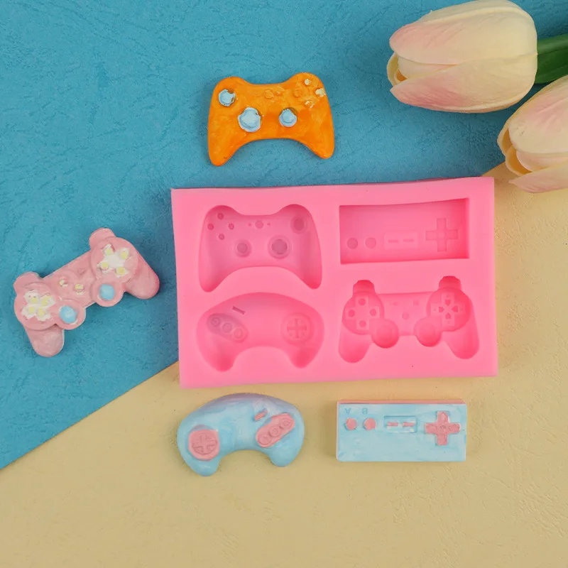 New Game Console Handle Racing Remote Control Modeling Silicone Mold Fondant Tool Cake Mould 15-622