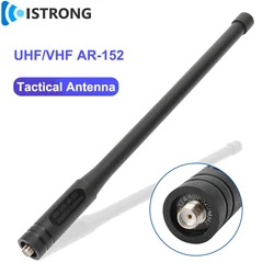 Baofeng AR-152 전술 안테나, 136-520MHz VHF/UHF 듀얼 밴드 워키토키 라디오 안테나, 3dBi 고이득 증폭기, SMA 암