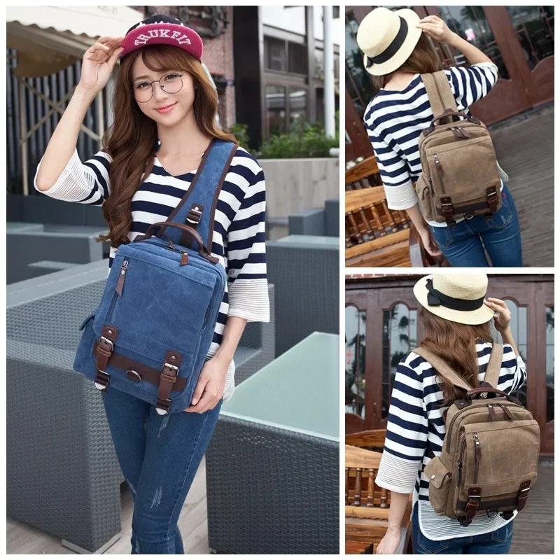 السببية على ظهره قماش حقيبة كتف على ظهره الرجال السفر الظهر حزمة متعددة الوظائف الرافعات أكياس باد حقيبة الظهر الإناث Daypack #6