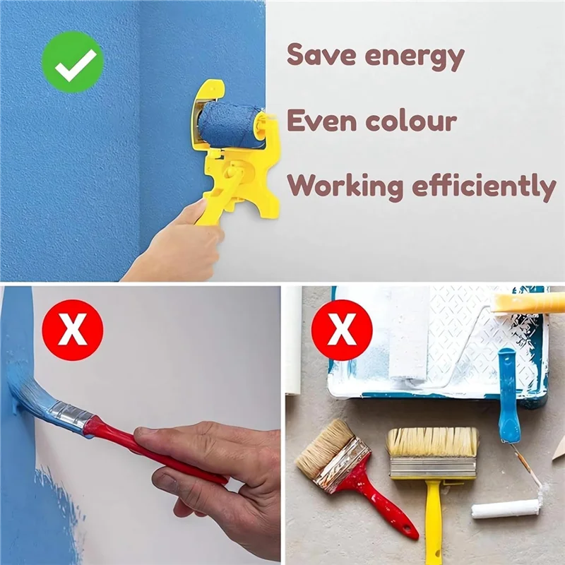 ABYN-Painting Trimmer Edger Tools For High Ceilings With Edger Paint Brush Kit, For Trim Corner Painting Cut In Tool