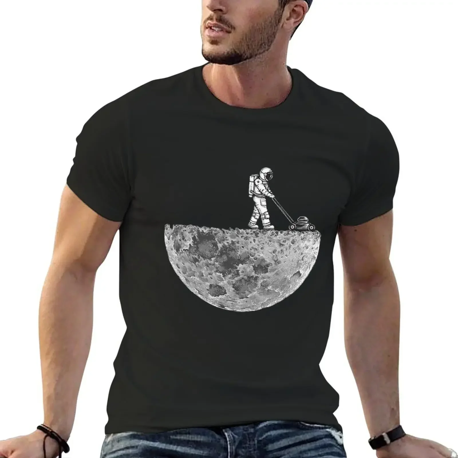 Man And The Moon T-Shirt custom t shirt oversized graphic tee shirt compression shirt men