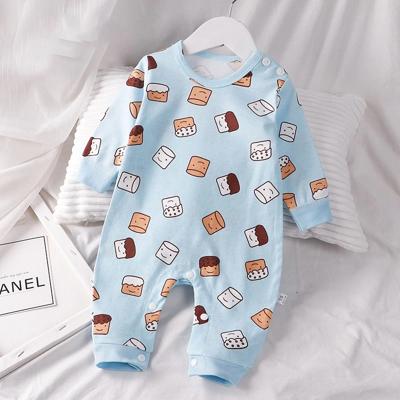 Baby Romper Soft Cotton Baby Boy Jumpsuit Cute Cartoon Printed Baby Girl Jumpsuit 0-18M Baby Romper Baby Clothing Baby Supplies