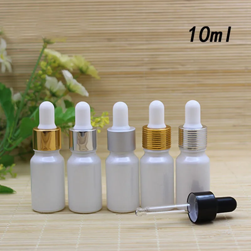 10ml pearl white glass dropper bottle toner water essence moisture liquid oil serum hyaluronic skin carecosmetic packaging