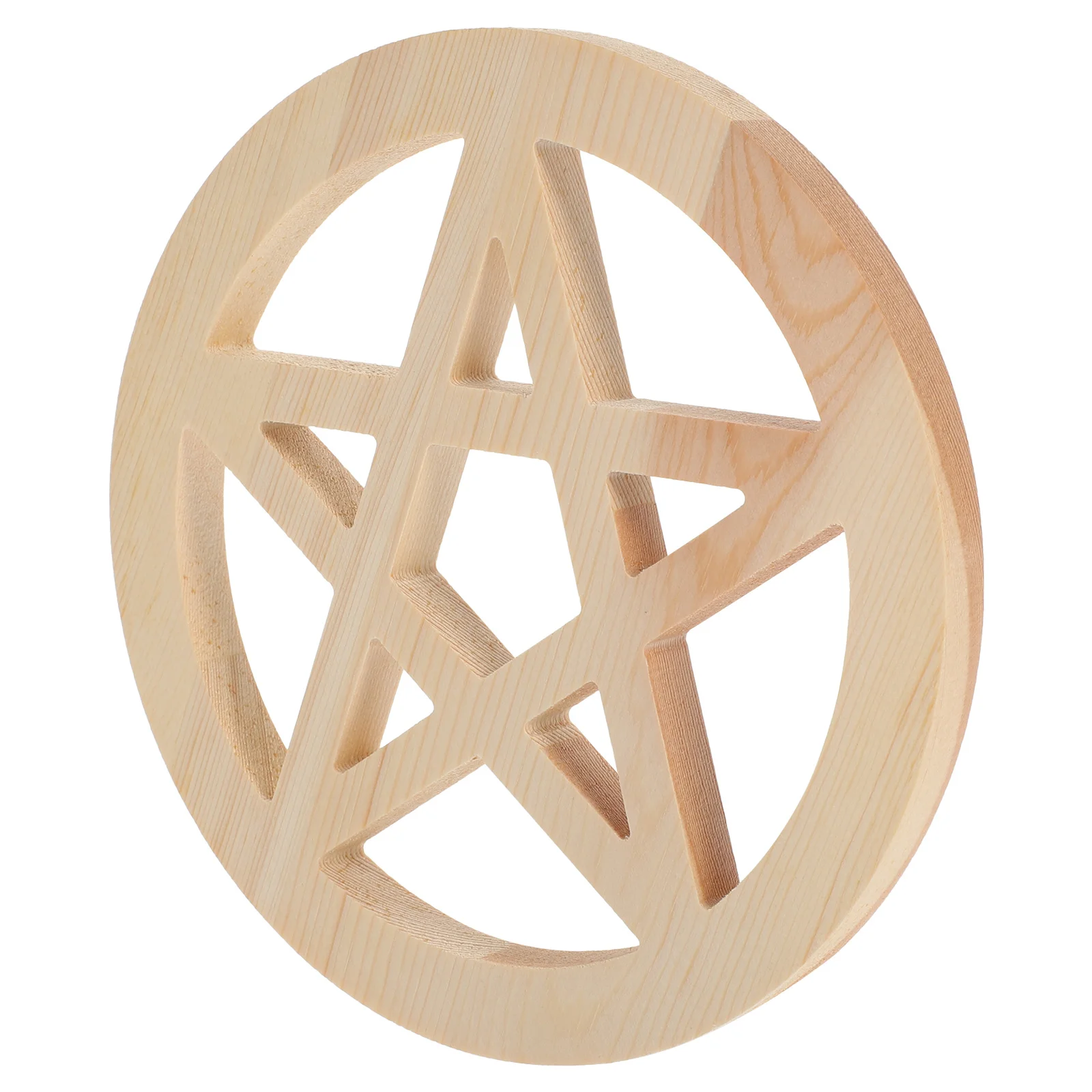 

2Pcs Hand Carved Wooden Pentagram Altar Tile Intricate Design Ritual Decor Rustic Home Wall Hanging Decoration