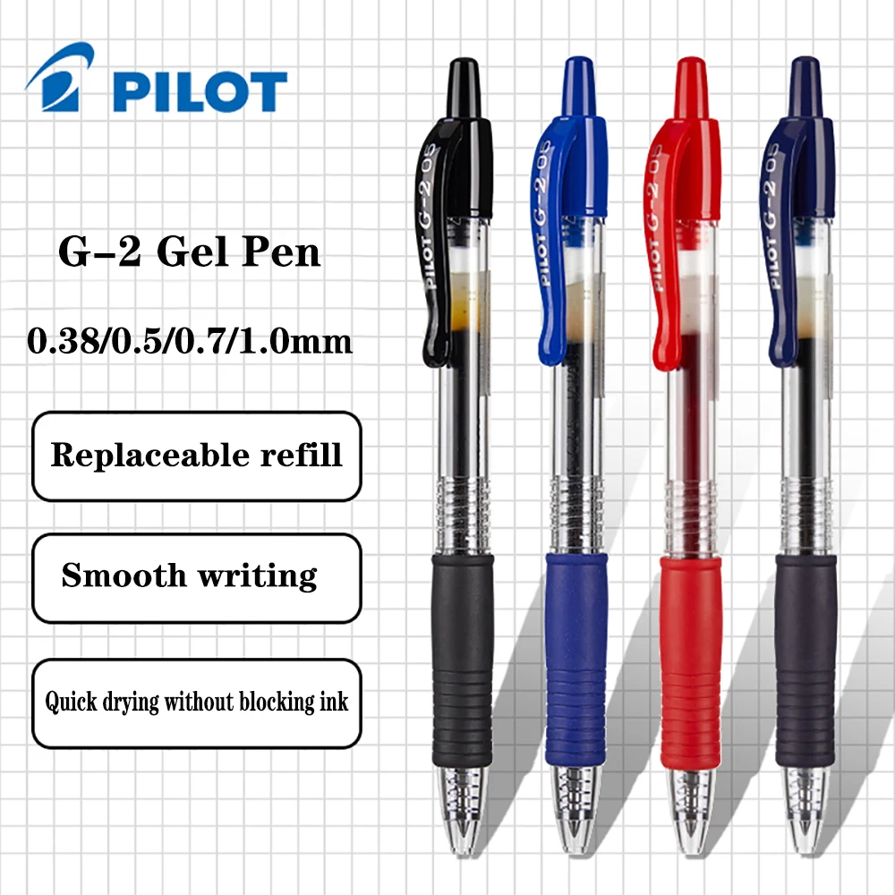 1pc Japan PILOT Gel Pen BL-G2 Quick Dry Ink Writing Smooth School Office Stationery 0.38/0.5/0.7/1.0mm Replaceable Refill