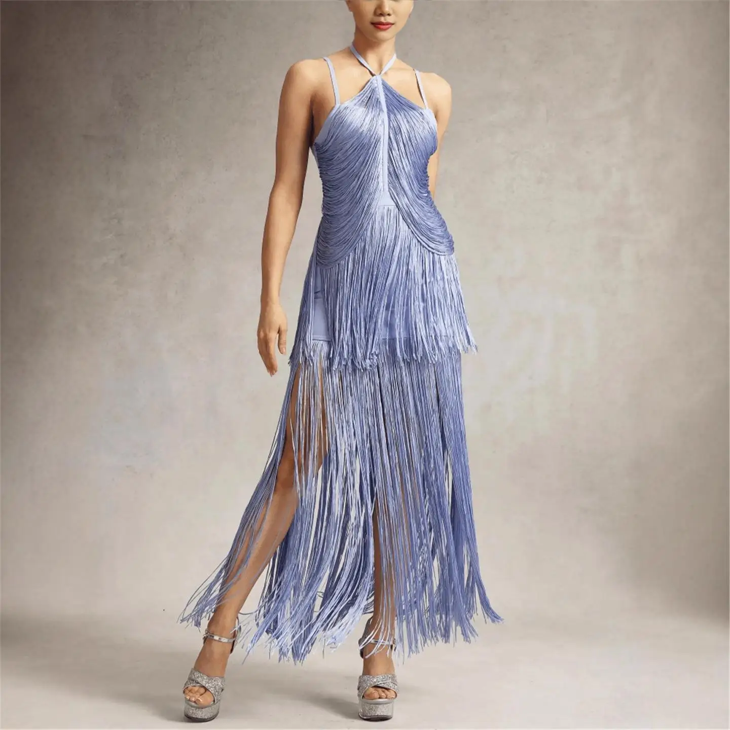 

Sexy Slimming Long Tassel Dr Women's Cross-Border Independent Station New Sle Strapl H-ape High Waist No Sve