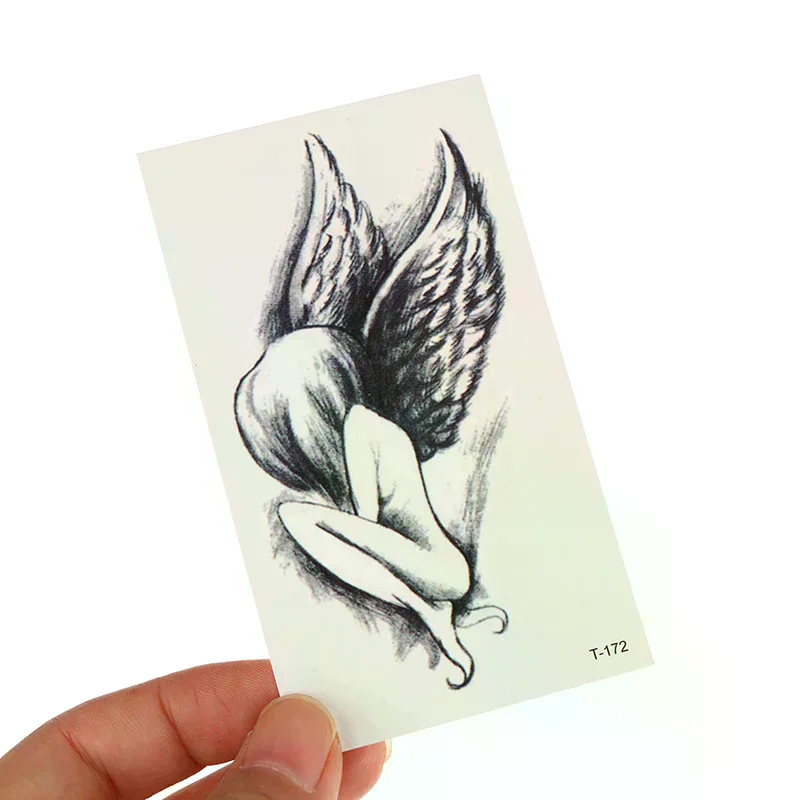 /ACR/Waterproof Semi-Permanent Tattoos Little Angel Tattoo Designs For Neck Hand Finger Women's Men's Temporary Tattoo Lasts