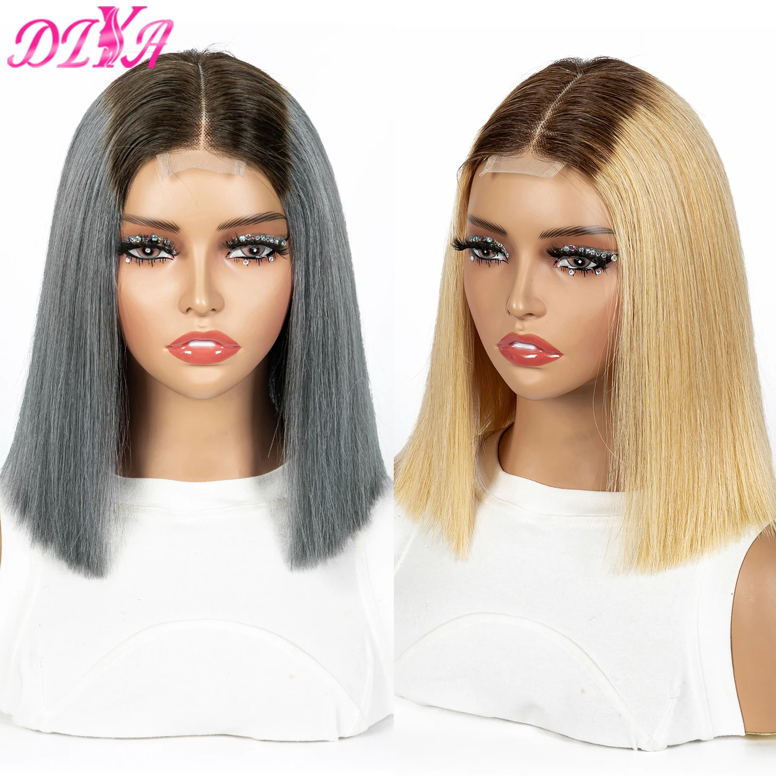 

12A Double Drawn 2x6 Lace Closure Bone Straight Bob Human Hair Wigs 250% Density Brazilian Remy Human Hair Wig for Black Women