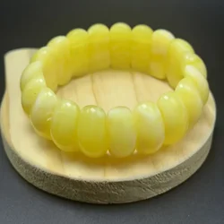New yellow and white amber bracelet, rare quality