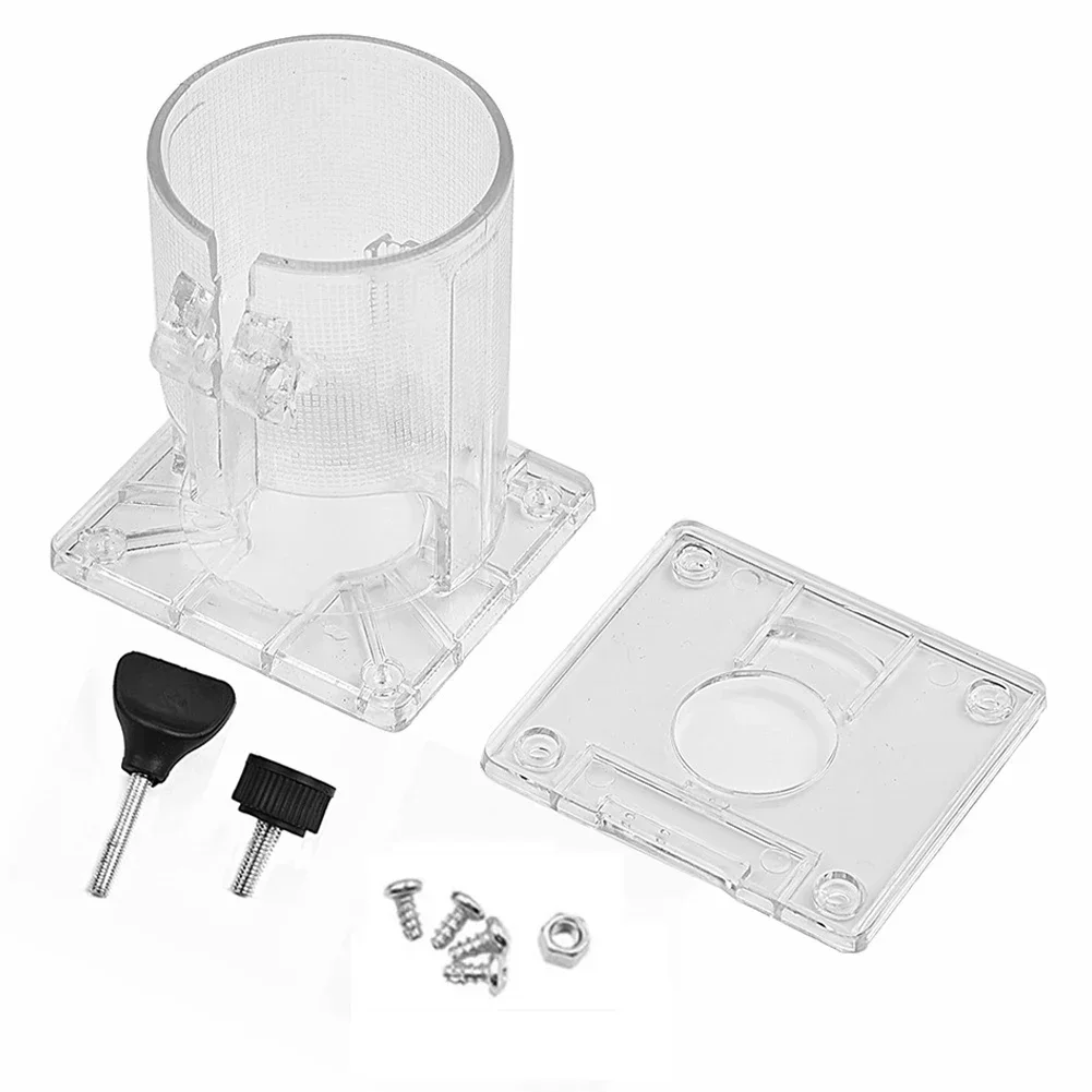 1pc Trimmer cover Trimmer Router Transparent Plastic Base Protective Assembly with rotary handle For 3701 3703 trimming machine