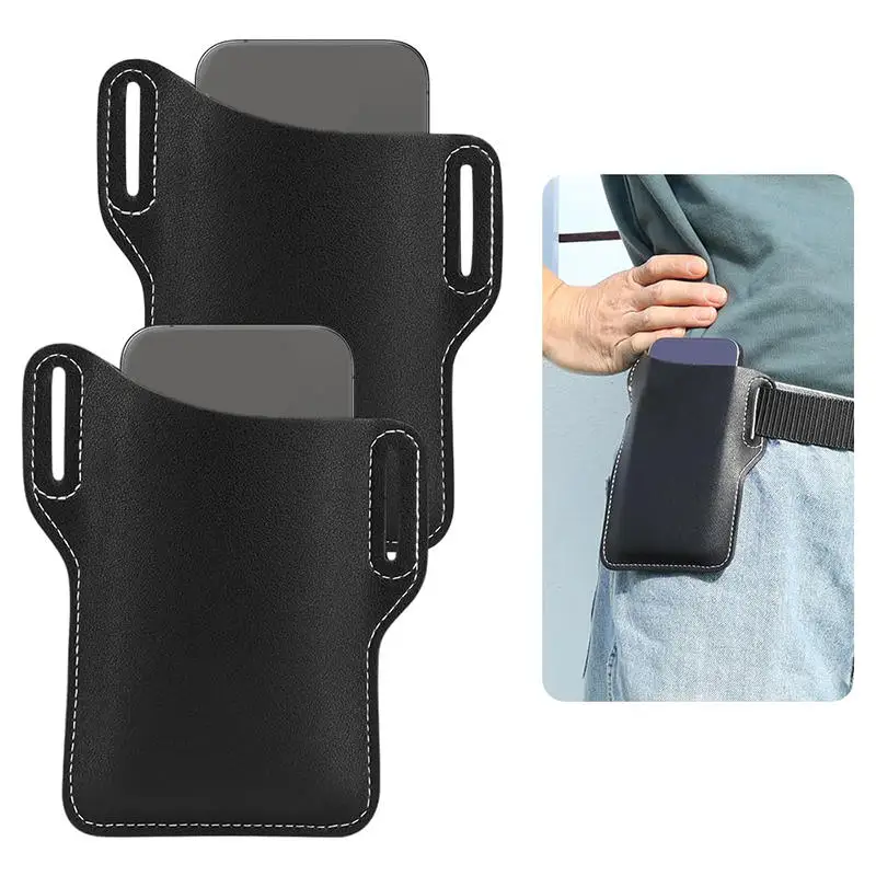 Neue leichte PU-Leder Mode Herren Handyhalter künstliche Abdeckung stehend multifunktionale mobile Taille Lauftasche Tasche