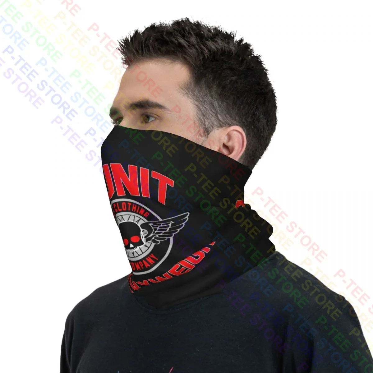 Y2K G. Black Red Skull Wings Neck Gaiter Bandana Scarf Face Mask Simple Hunting Uv Protective