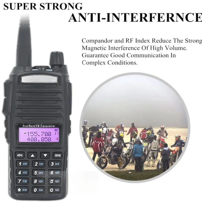 2800mAh Baofeng UV-82 Walkie Talkie อุปกรณ์เสริม 5W Tri-โหมด 10KM ยาวช่วง UV82 Dual PTT Two WAY วิทยุ Dual Band UHF VHF วิทยุ