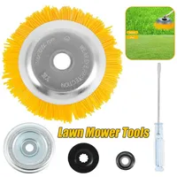 200mm Weed Brush Cutter Head Lawn Mower Universal Grass Trimmer Head Nylon Wire Wheel Rotary Weed Brush for Garden Lawnmower