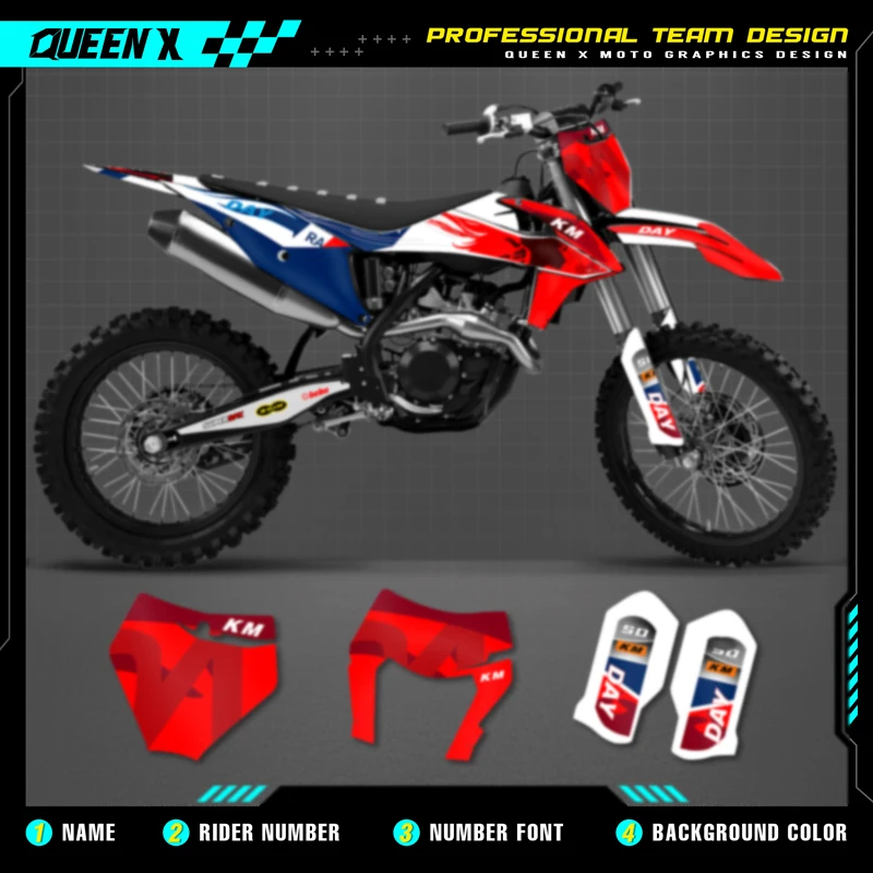 

QUEEN X MOTOR Custom Team Graphics Decals Stickers Kit For KTM 2019-2022 SX SXF XC XCF 2020-2023 EXC XC-W XCWF EXC-F 079