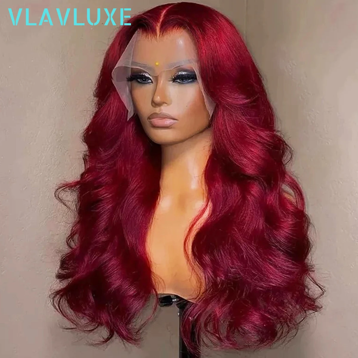 

Плотность 400, бесклеевой 99j, объемная волна, 13x6, HD, кружевной фронтальный парик из натуральных волос, бордовый, предварительно выщипанный, 99j, красный цвет, бразильский парик Remy
