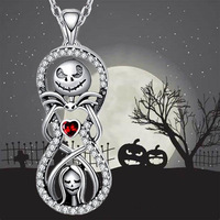 New Heart Pendant Necklace Hip-hop Versatile Skull Jewelry Gift Halloween Gift Pendant Wholesale