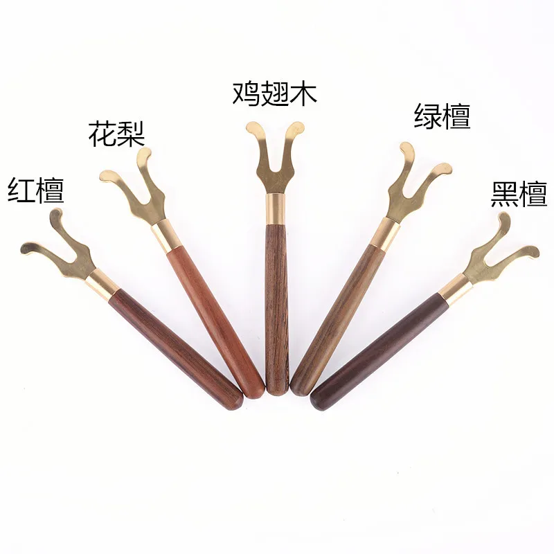 

Iron pot clip Iron pot fork Chinese ebony rosewood grip tea ceremony accessories Pot fork Copper-plated lid clip