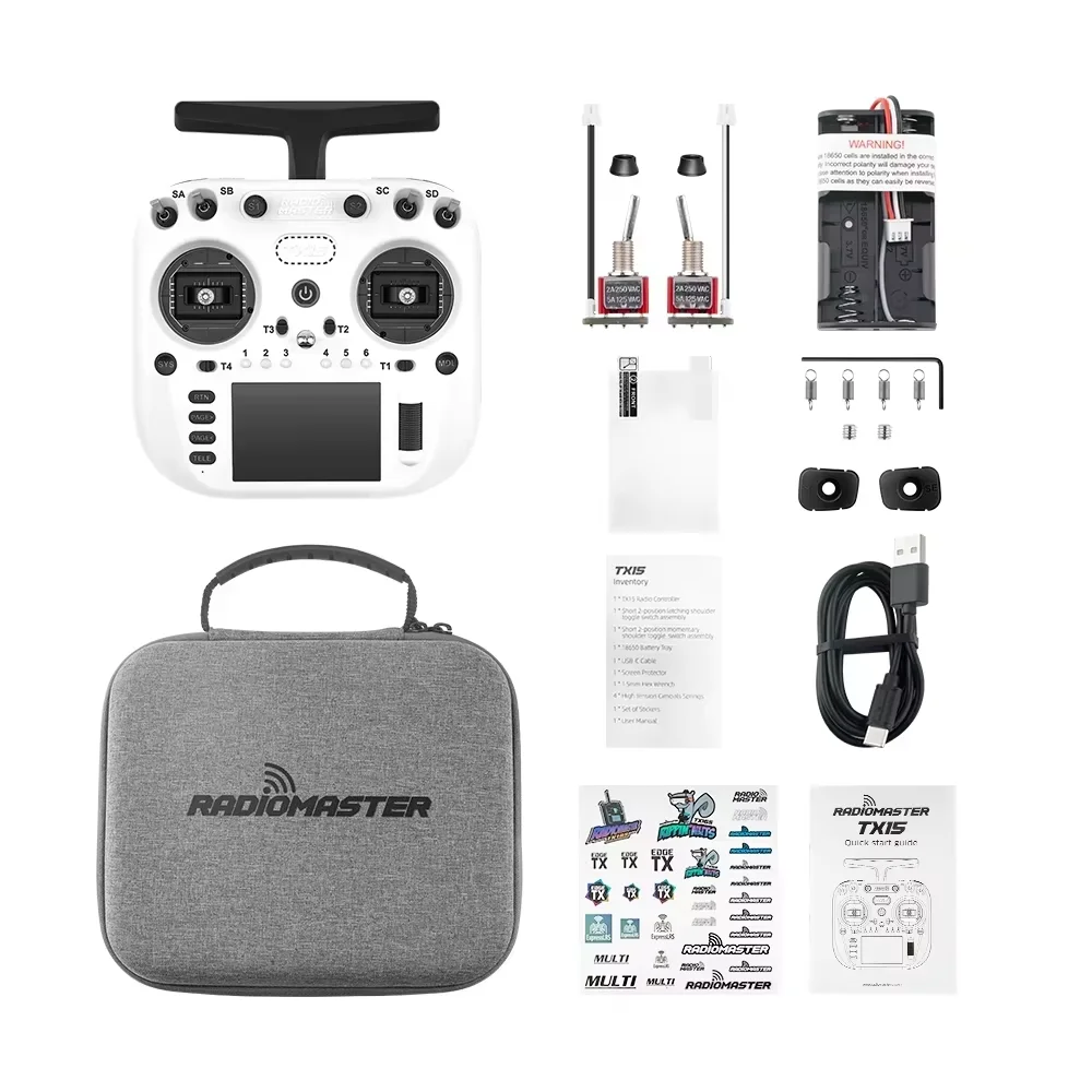 (op voorraad)Radiomaster TX15 16ch 3,5 inch IPS touchscreen V5.0 Hall Gimbals Radiocontroller ExpressLRS Ingebouwde gyromicrofoon