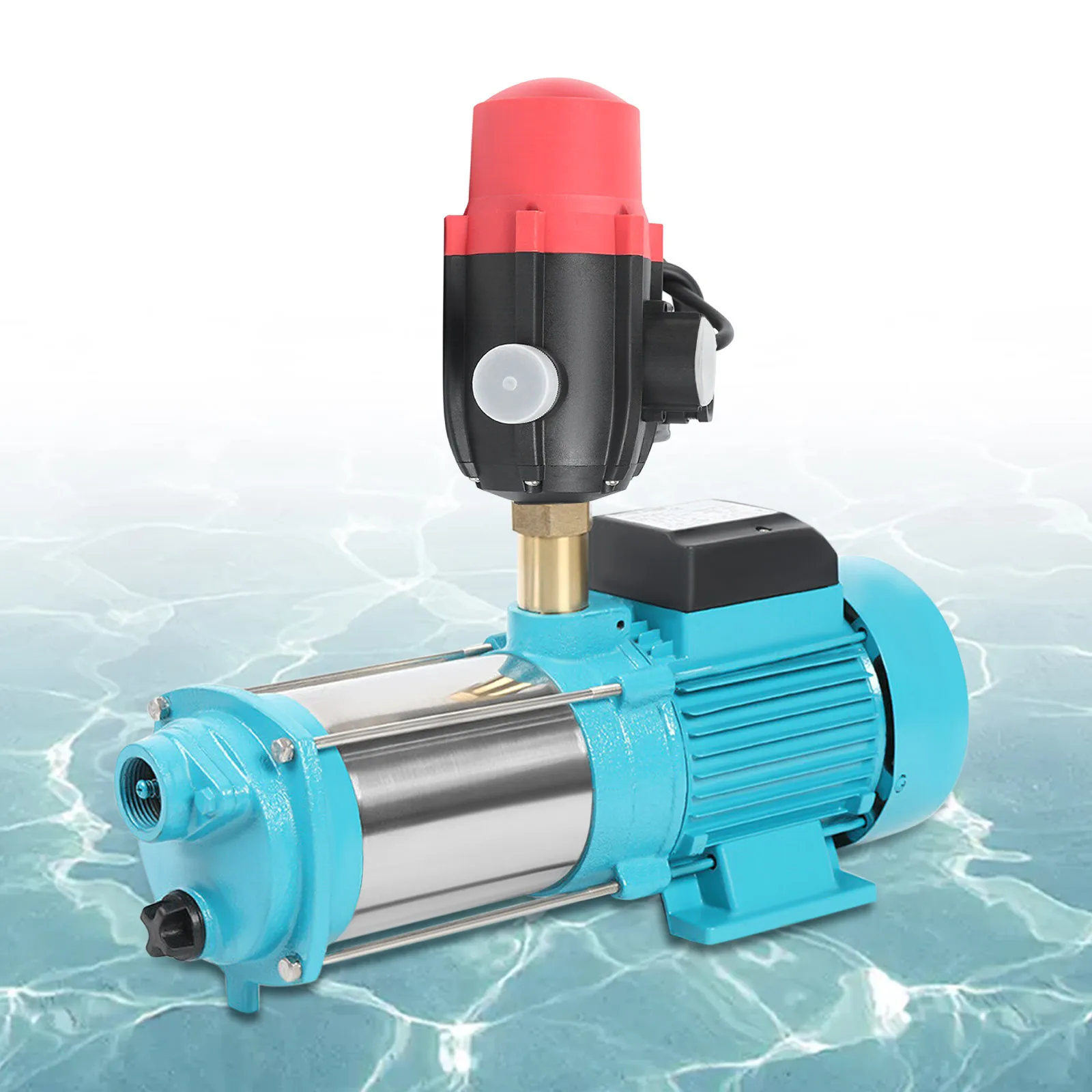 1300 W Stainless Steel Centrifugal Pump Water Pump Garden Pump with Pressure Gauge Pressure Switch for a Garden Has Water Pumps