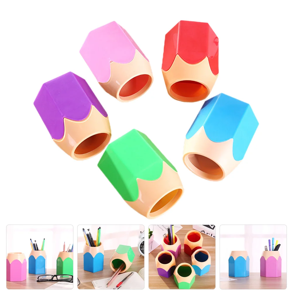 5 Pcs Student Stationery Desktop Storage Pen Holder Pencil Buckets for Classroom Kids Holders Large Colorful Office