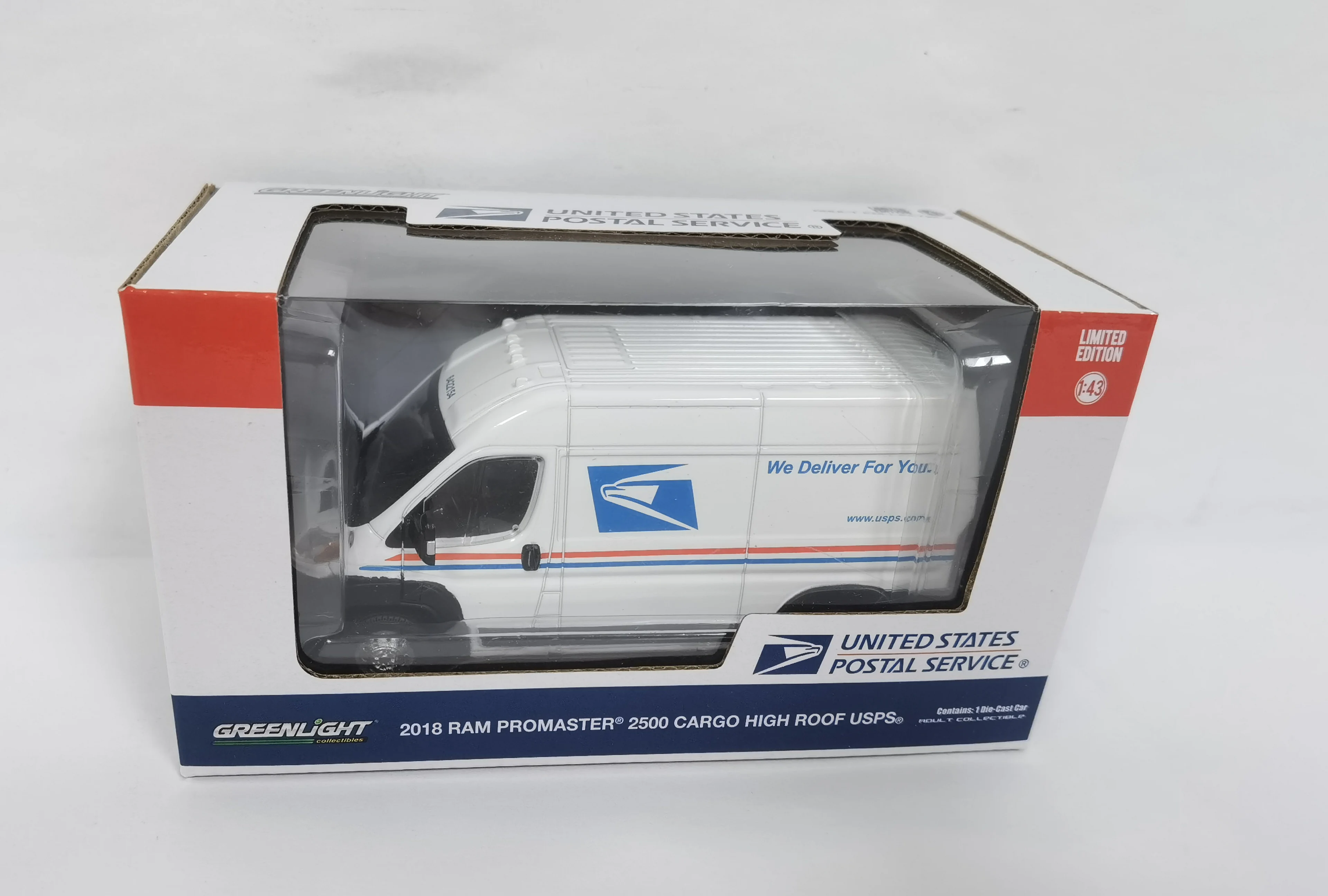 1/43 Diecast Model Greenlight 2018 RAM Promaster 2500 Cargo High Roof UPS For Collection