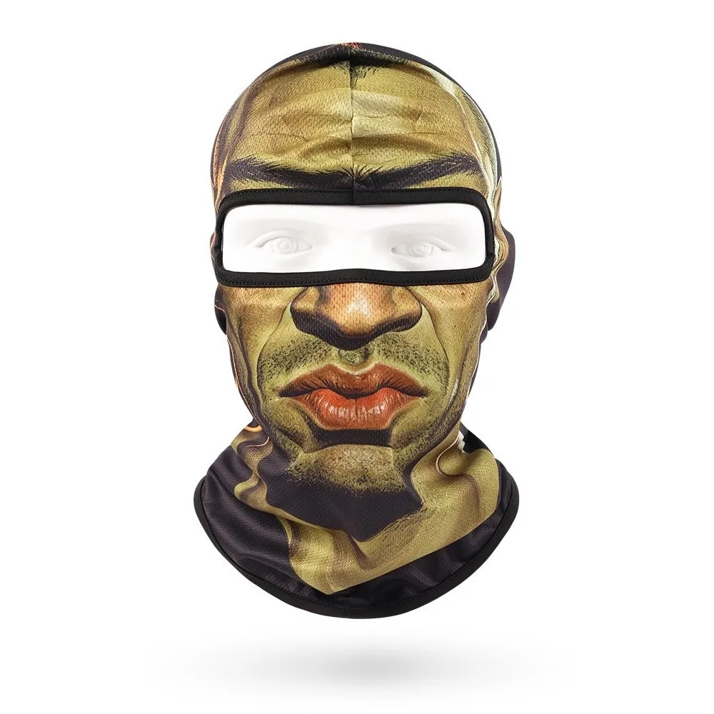Quick Dry Funny Face Mask Breathable Realistic Face Design Realistic Balaclava Full Coverage Sun Protection Prank Face Hood